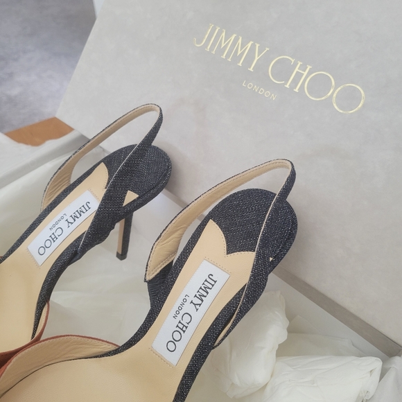 Jimmy Choo Thia 85 Leather & Suede Slingback Pump - Picture 5 of 11